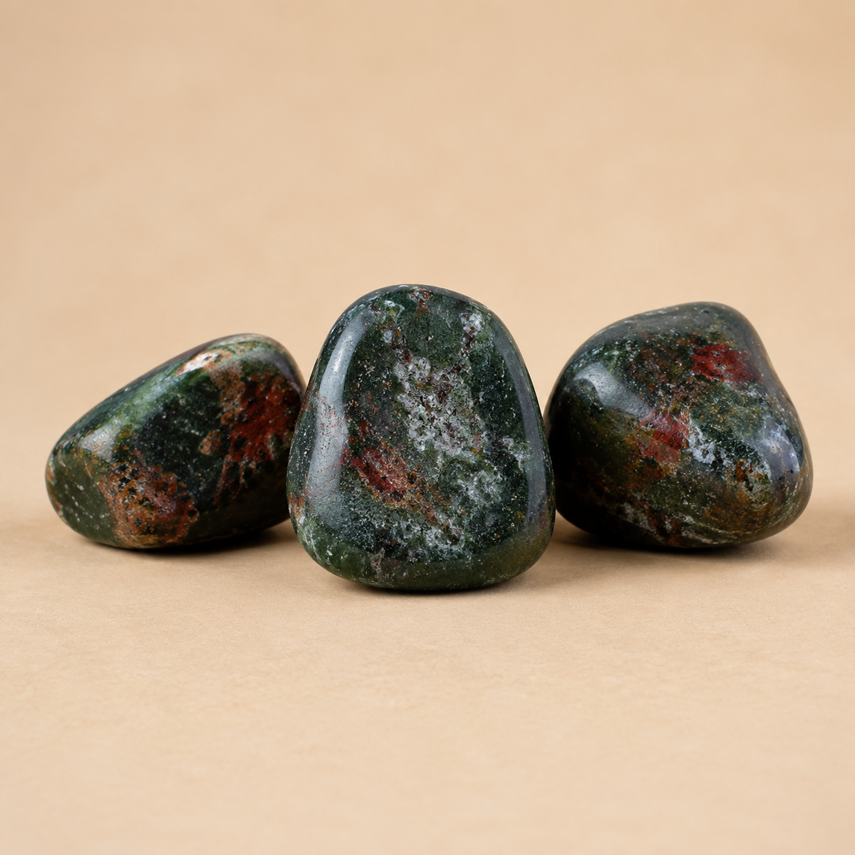 African Bloodstone Tumbled Crystals (Abundance of wealth and Protection) | Tumbled Stones & Chips | Wiccan Center