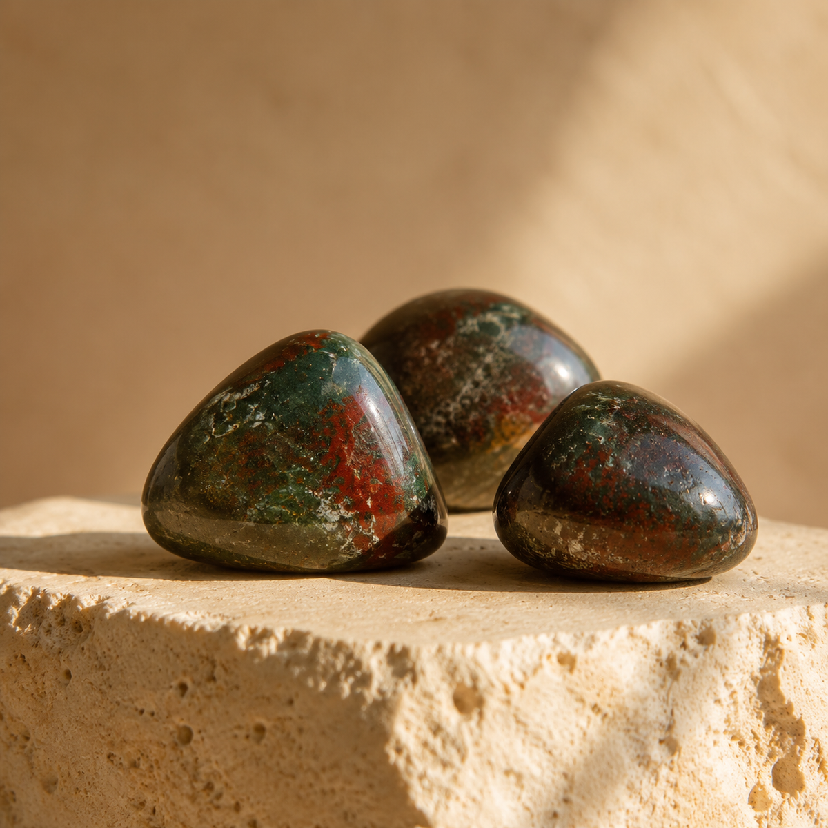 African Bloodstone Tumbled Crystals (Abundance of wealth and Protection) | Tumbled Stones & Chips | Wiccan Center