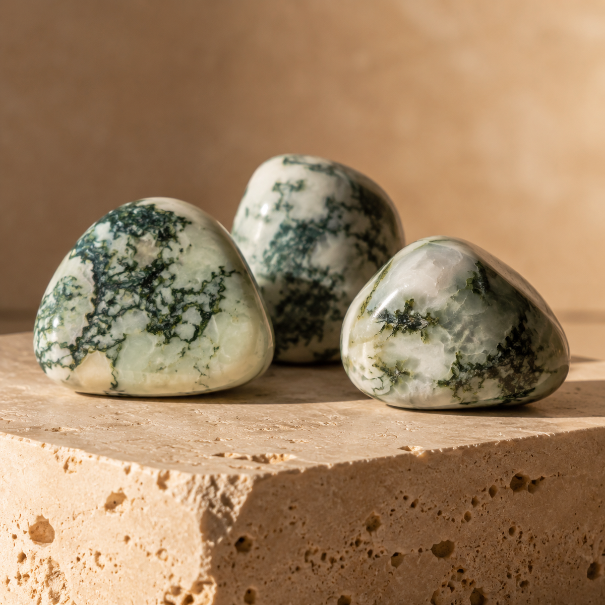 Tree Agate Tumbled Crystals (Knowledge and Trust)