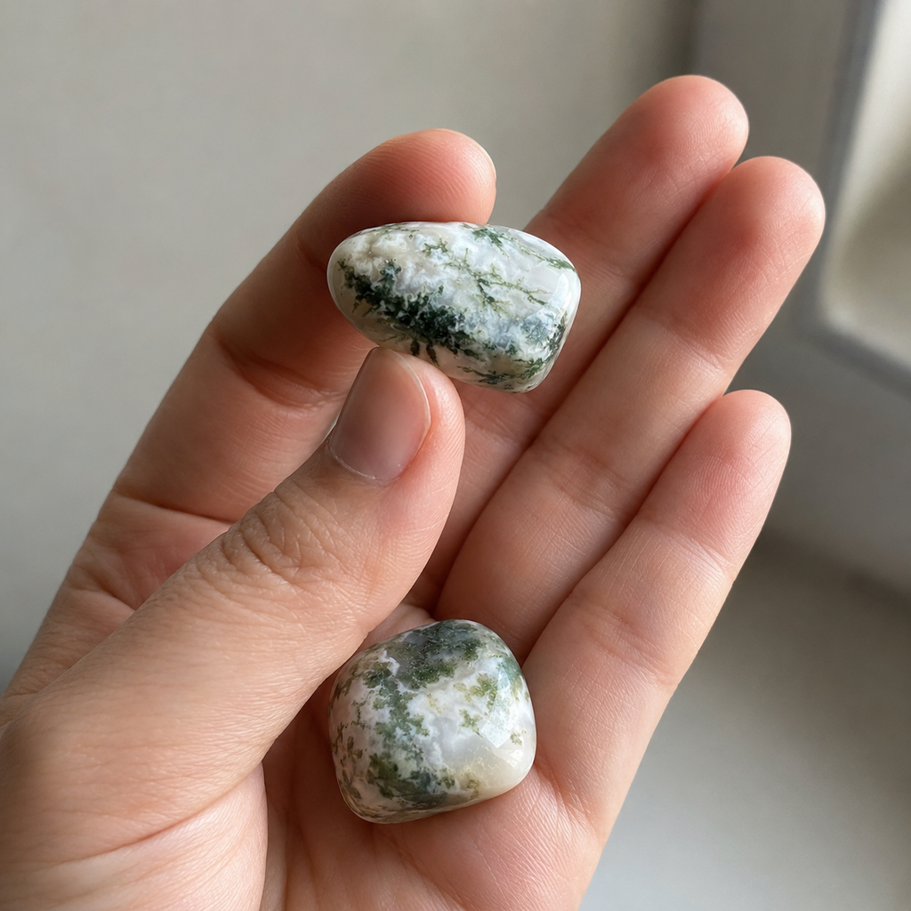 Tree Agate Tumbled Crystals (Knowledge and Trust)