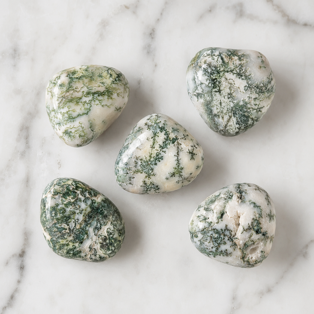 Tree Agate Tumbled Crystals (Knowledge and Trust)