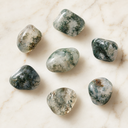 Moss Agate Tumbled Crystals (Generosity and Resolution) | Tumbled Stones & Chips | Wiccan Center