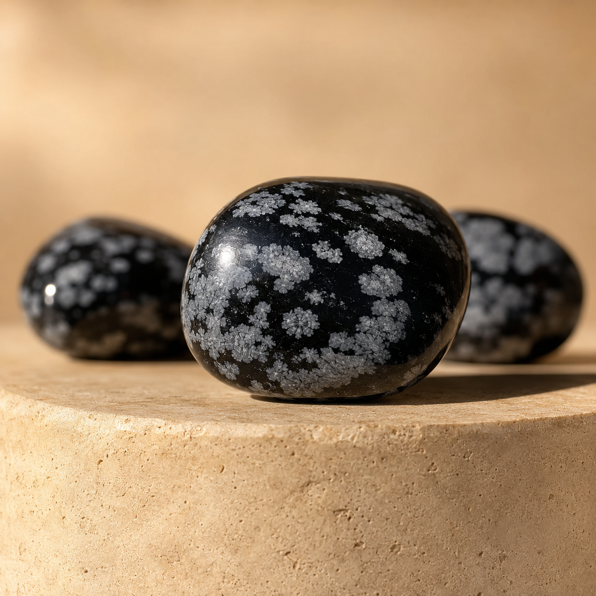 Snowflake Obsidian Tumbled Crystals (Alignment With The Higher Self and Channeling)
