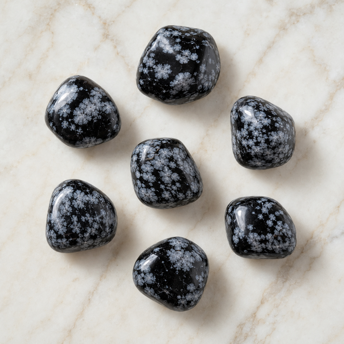 Snowflake Obsidian Tumbled Crystals (Alignment With The Higher Self and Channeling)