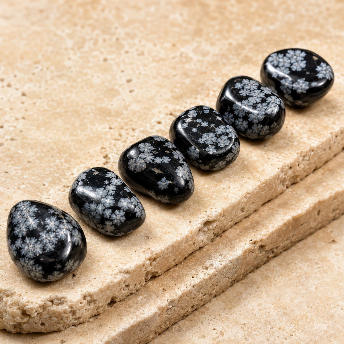 Snowflake Obsidian Tumbled Crystals (Alignment With The Higher Self and Channeling)