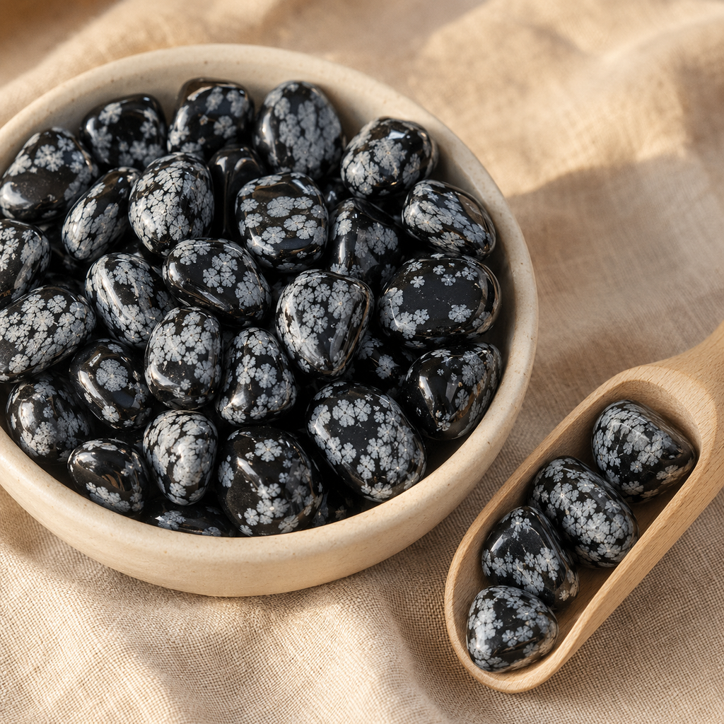 Snowflake Obsidian Tumbled Crystals (Alignment With The Higher Self and Channeling)
