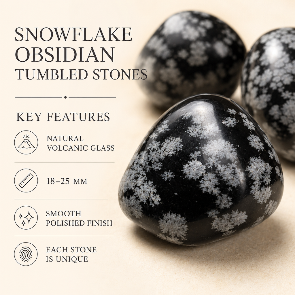 Snowflake Obsidian Tumbled Crystals (Alignment With The Higher Self and Channeling)
