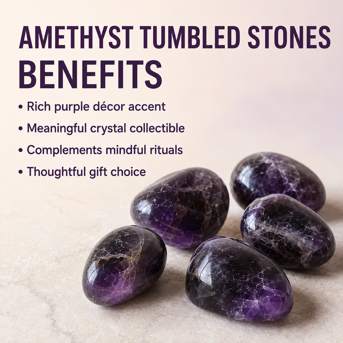 Amethyst Tumbled Crystals (Trust and Grace) | Tumbled Stones & Chips | Wiccan Center