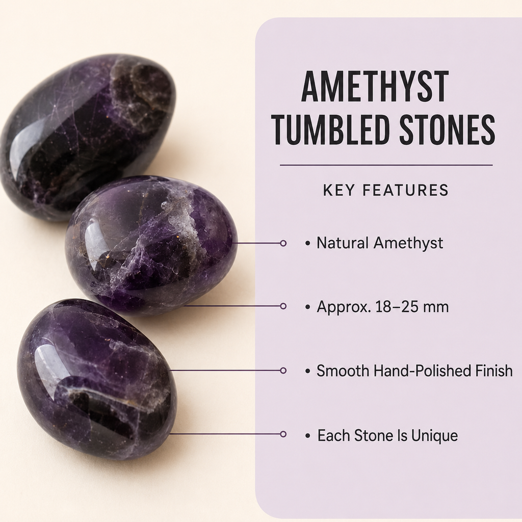 Amethyst Tumbled Crystals (Trust and Grace) | Tumbled Stones & Chips | Wiccan Center