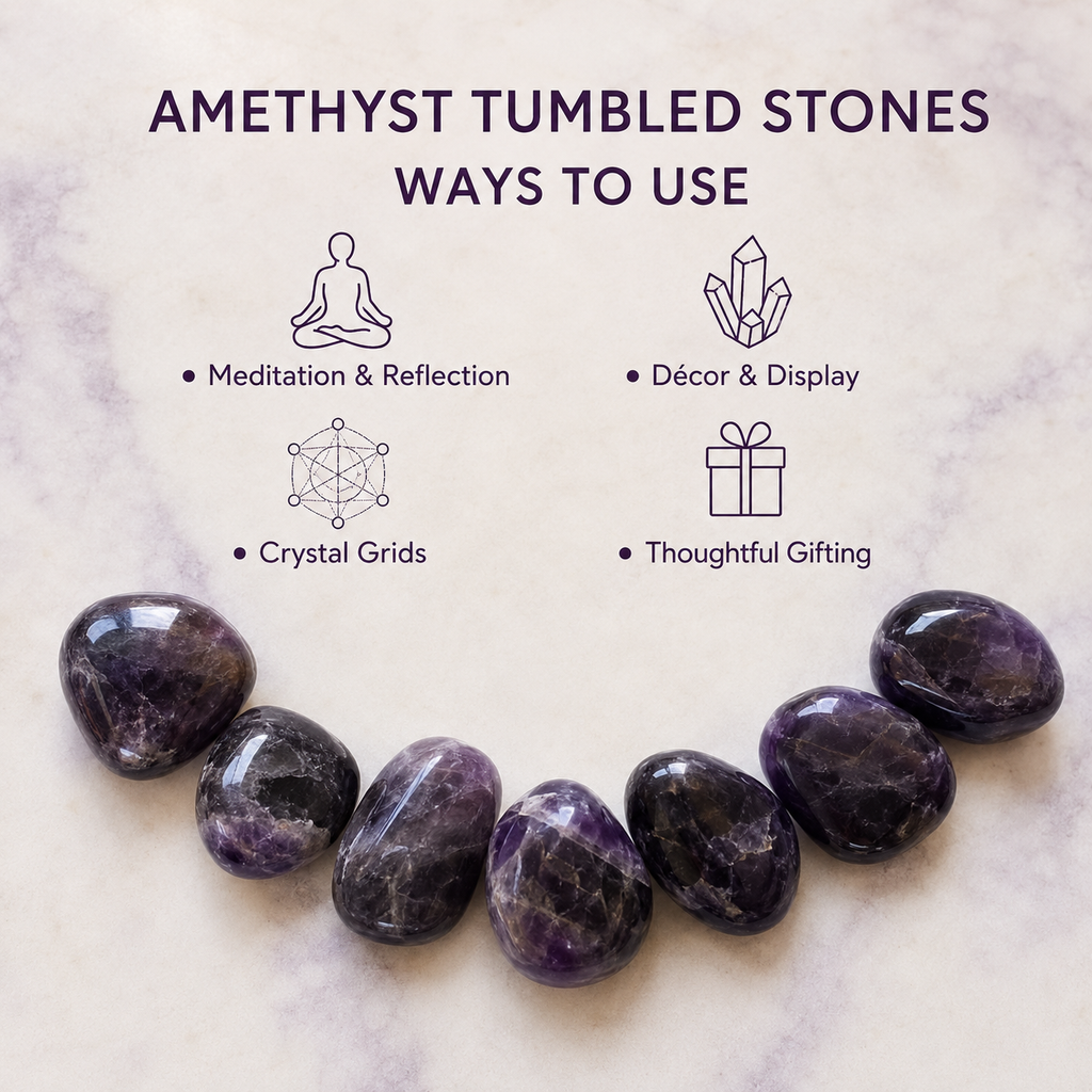 Amethyst Tumbled Crystals (Trust and Grace) | Tumbled Stones & Chips | Wiccan Center