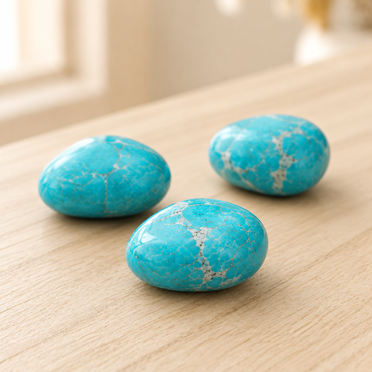 Turquoise Howlite Tumbled Crystals(Promotes Self-Realisation and Assists Creative Problem Solving)