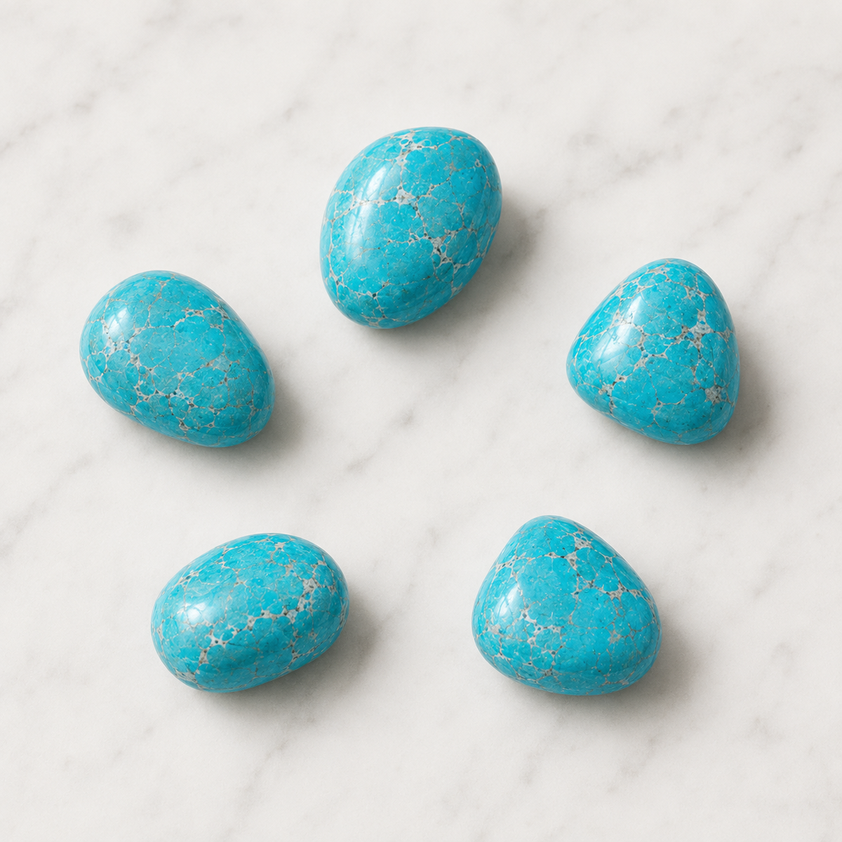 Turquoise Howlite Tumbled Crystals(Promotes Self-Realisation and Assists Creative Problem Solving)