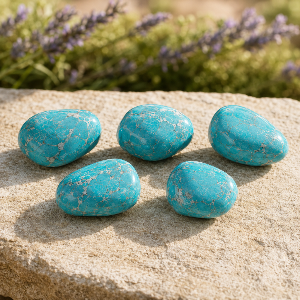 Turquoise Howlite Tumbled Crystals(Promotes Self-Realisation and Assists Creative Problem Solving)