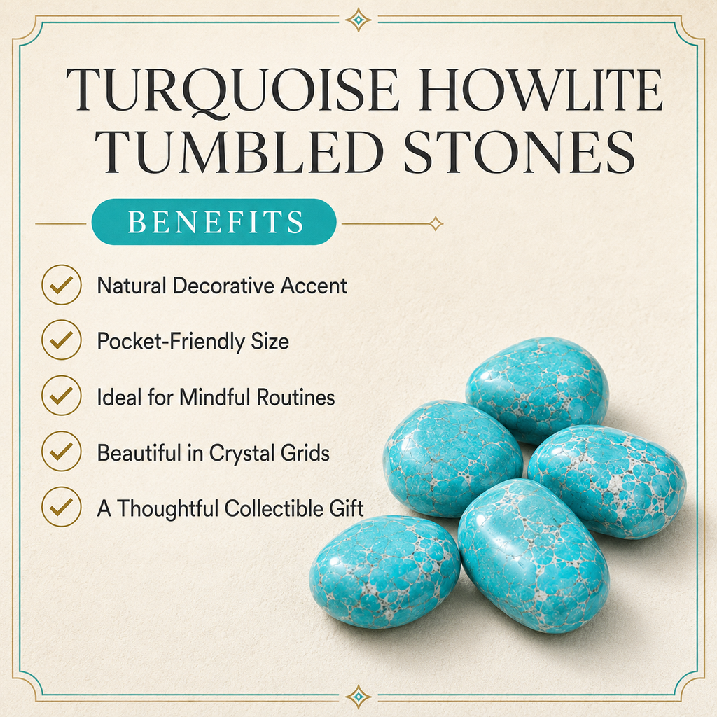 Turquoise Howlite Tumbled Crystals(Promotes Self-Realisation and Assists Creative Problem Solving)