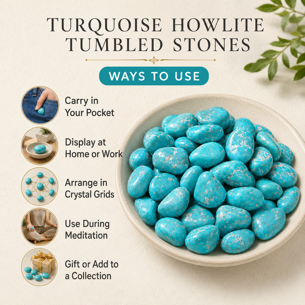 Turquoise Howlite Tumbled Crystals(Promotes Self-Realisation and Assists Creative Problem Solving)