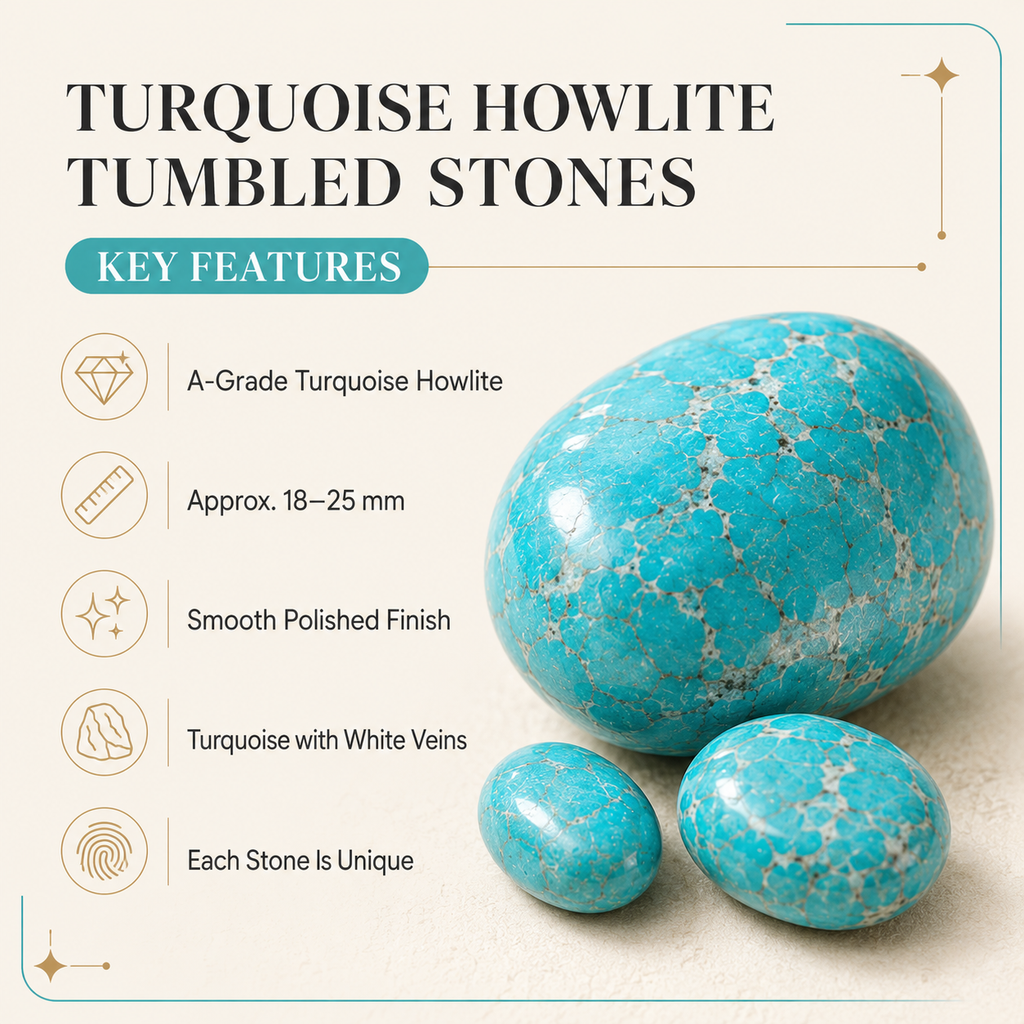 Turquoise Howlite Tumbled Crystals(Promotes Self-Realisation and Assists Creative Problem Solving)