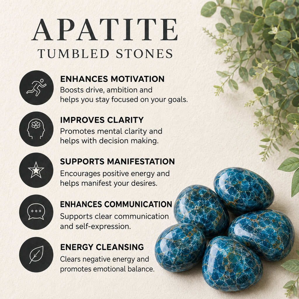 Apatite Tumbled Crystals (Psychic Abilities and Strength)