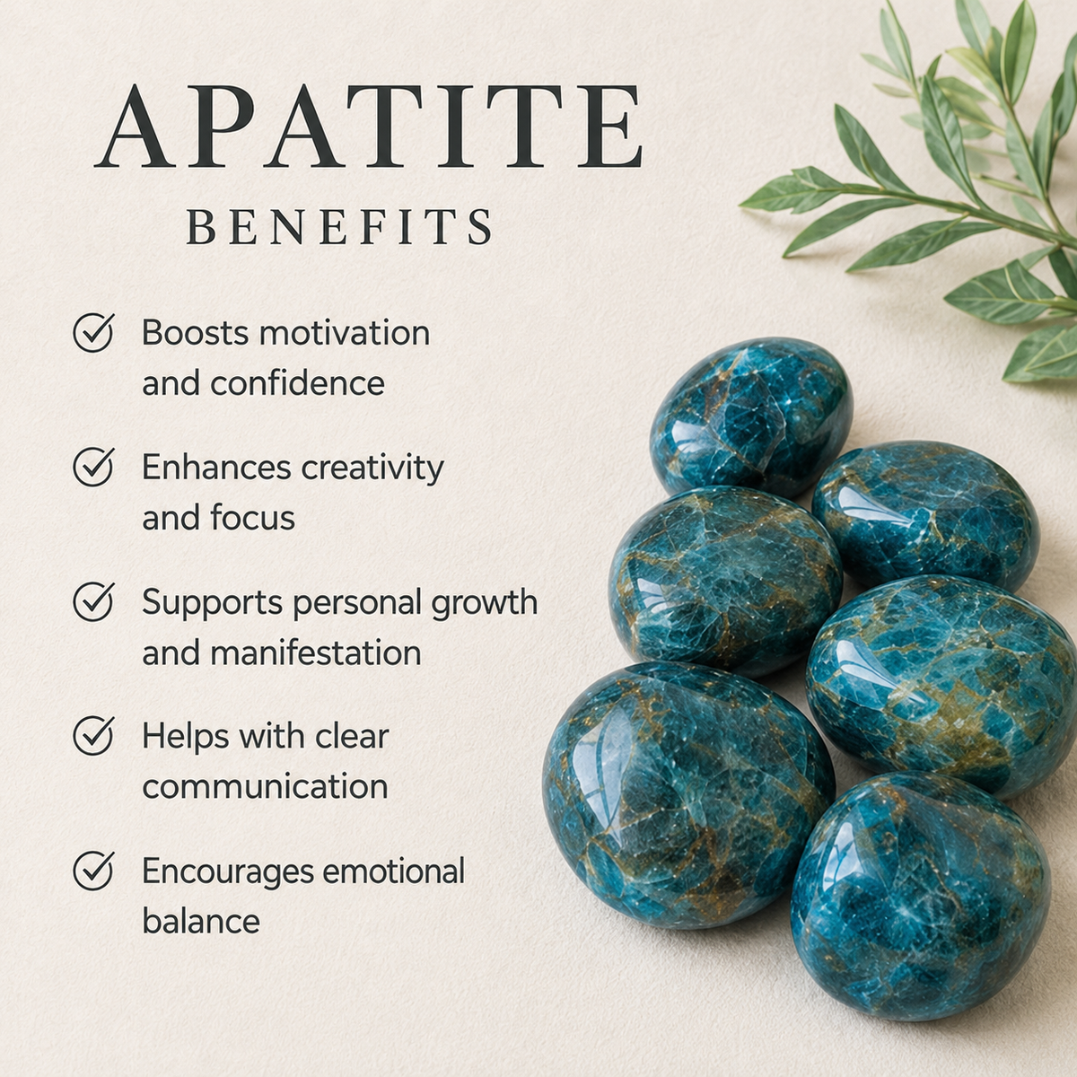 Apatite Tumbled Crystals (Psychic Abilities and Strength)