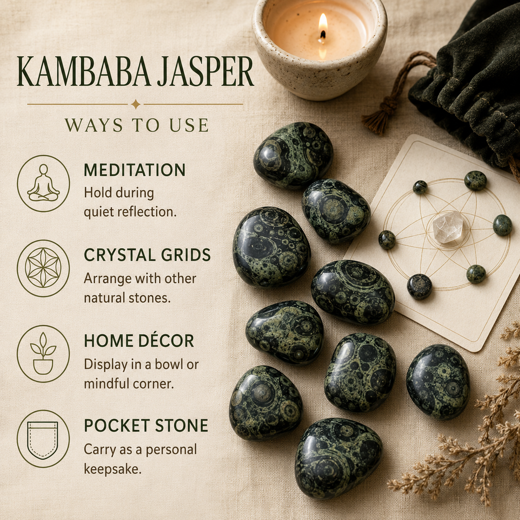 Kambaba Jasper Tumbled Crystals (Growth and Self Discovery)
