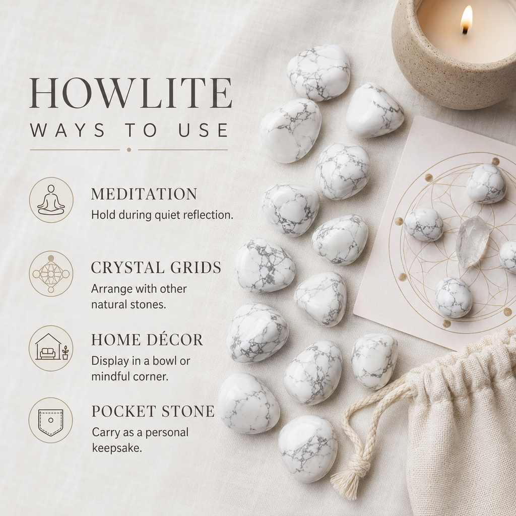 Howlite Tumbled Crystals (Insight and Inspiration)