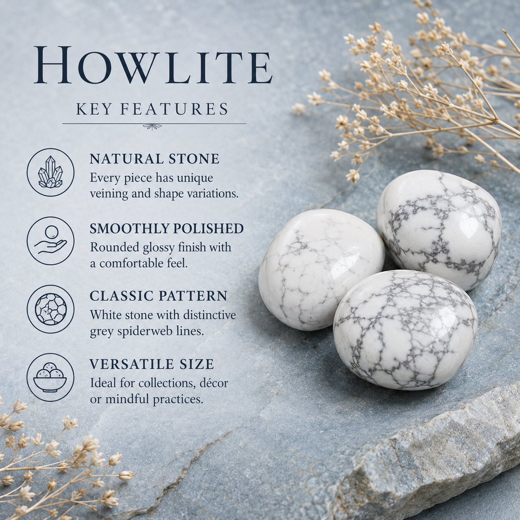 Howlite Tumbled Crystals (Insight and Inspiration)