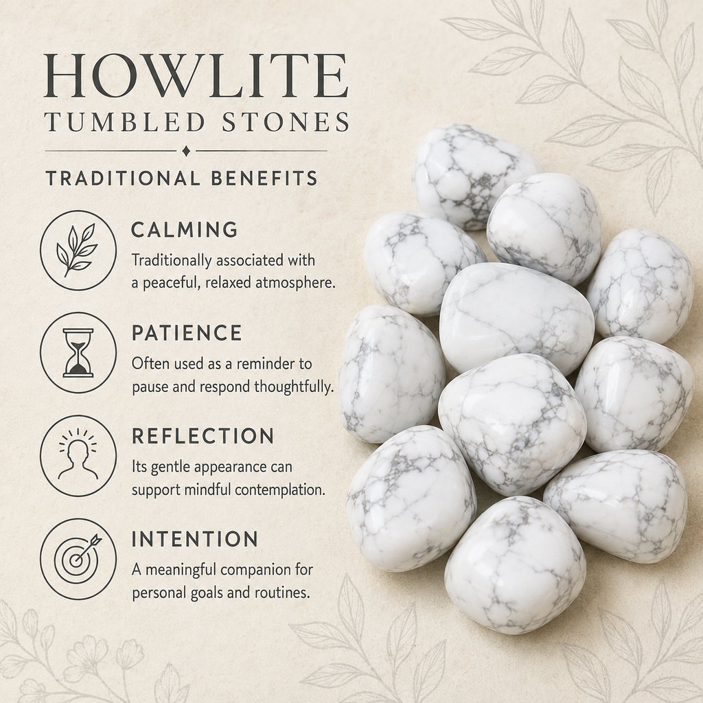 Howlite Tumbled Crystals (Insight and Inspiration)