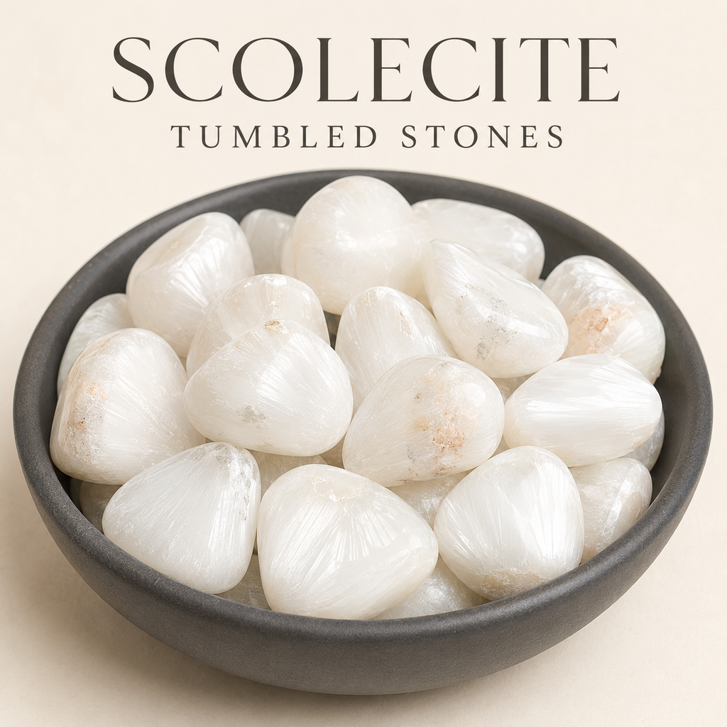 Scolecite Tumbled Crystals (Expanded Awareness and Intuition) | Tumbled Stones & Chips | Wiccan Center