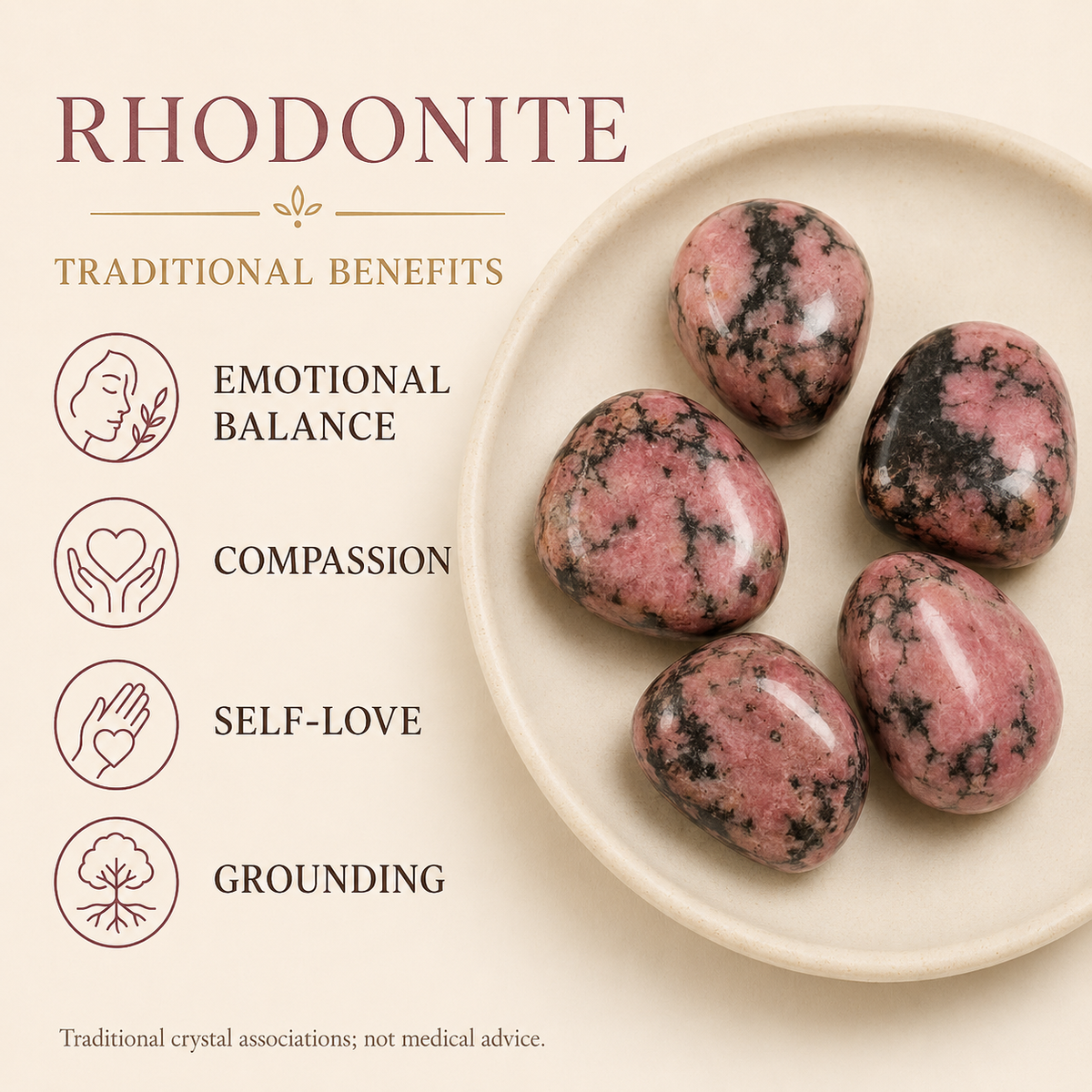 Rhodonite Tumbled Crystals (Spirit and Wisdom)