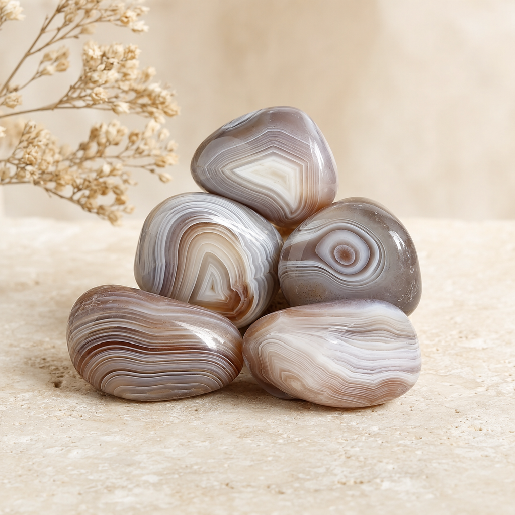 Botswana Agate Tumbled Crystals (Transformation and Angelic Communication)