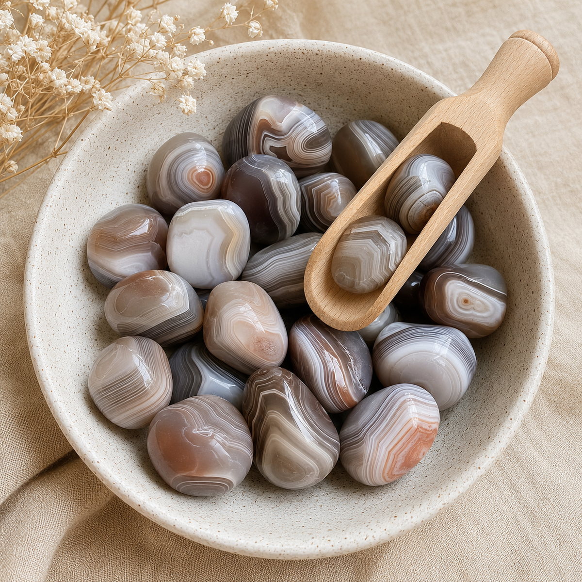 Botswana Agate Tumbled Crystals (Transformation and Angelic Communication)