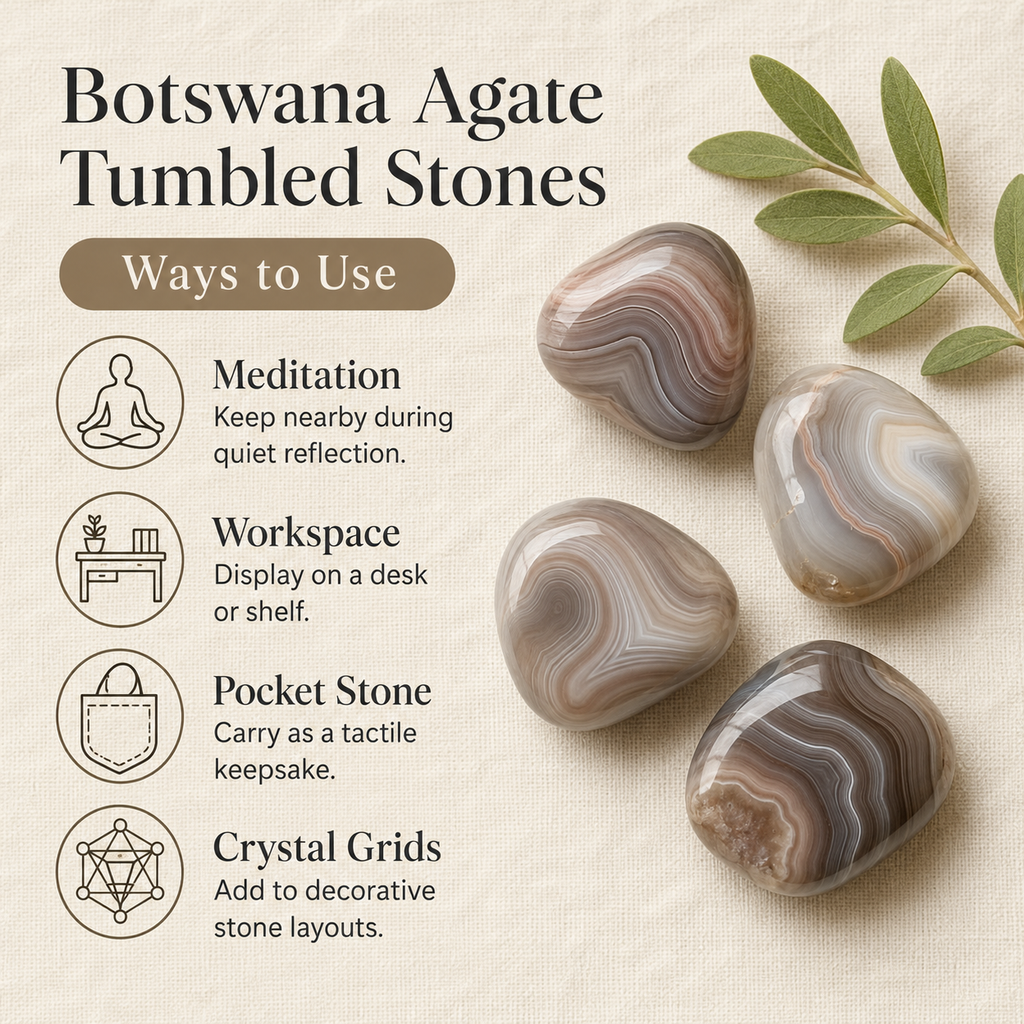 Botswana Agate Tumbled Crystals (Transformation and Angelic Communication)