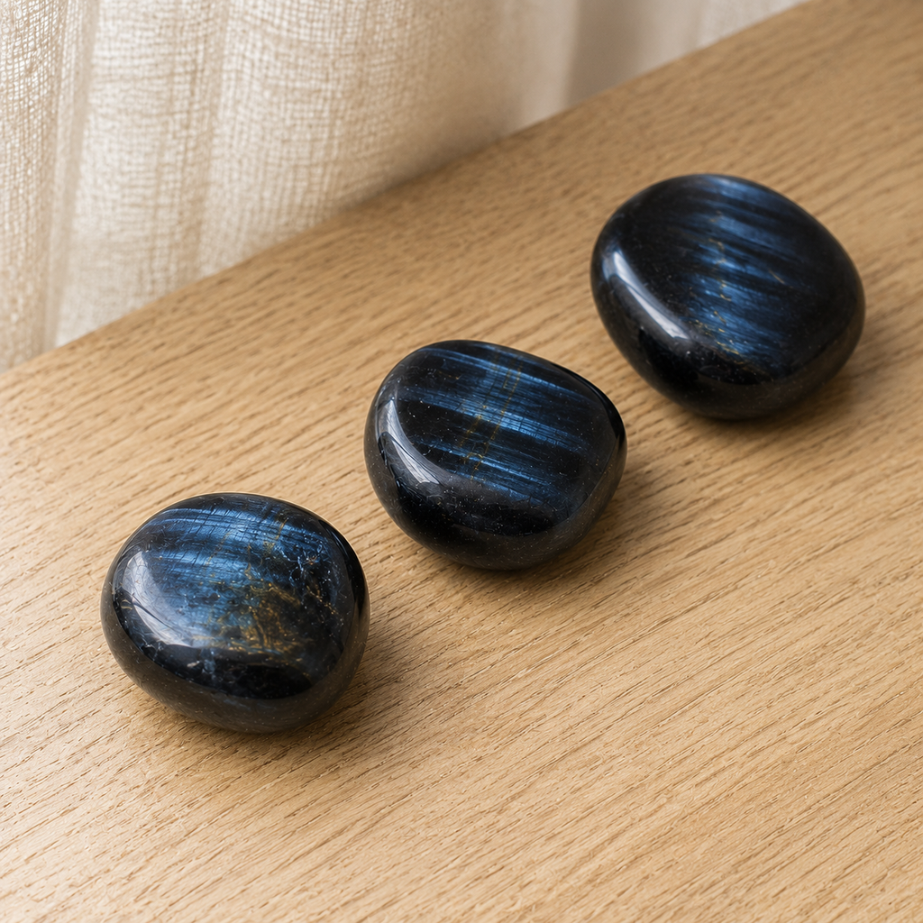 Blue Tiger Eye Tumbled Crystals (Alignment With The Higher Self and Unity Of Heart) | Tumbled Stones & Chips | Wiccan Center