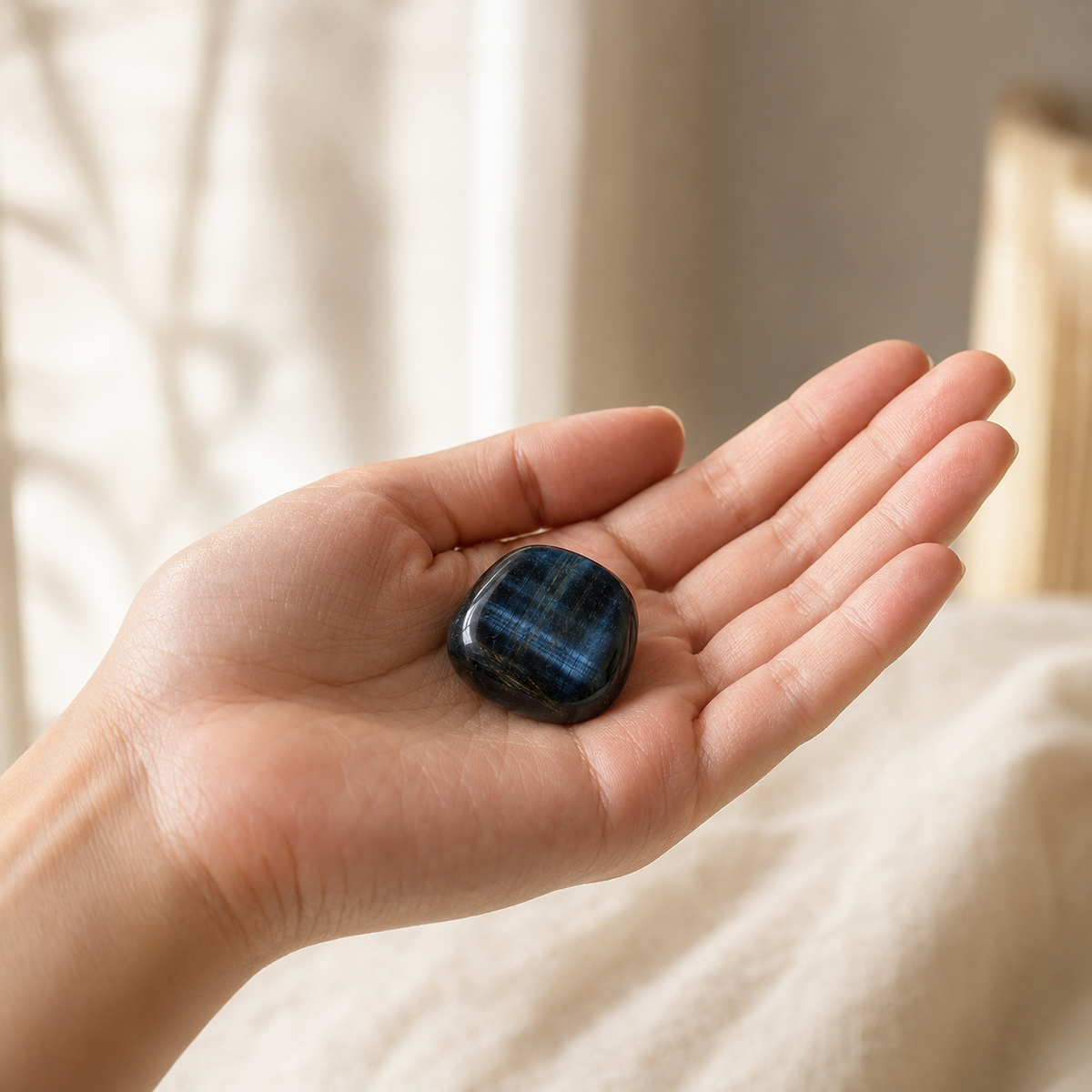 Blue Tiger Eye Tumbled Crystals (Alignment With The Higher Self and Unity Of Heart)