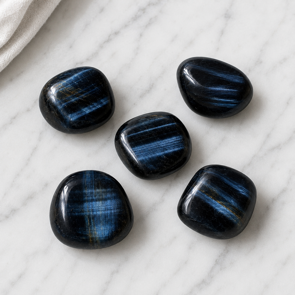 Blue Tiger Eye Tumbled Crystals (Alignment With The Higher Self and Unity Of Heart)