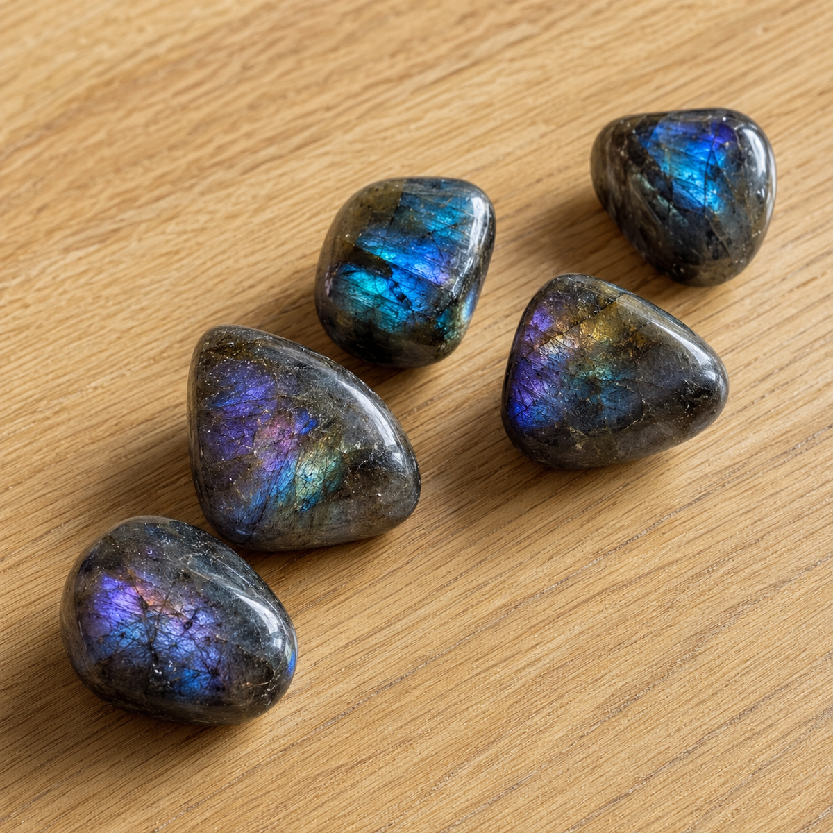 Aura Quartz Labradorite Tumbled Crystals (Higher Self and Interdimensional)
