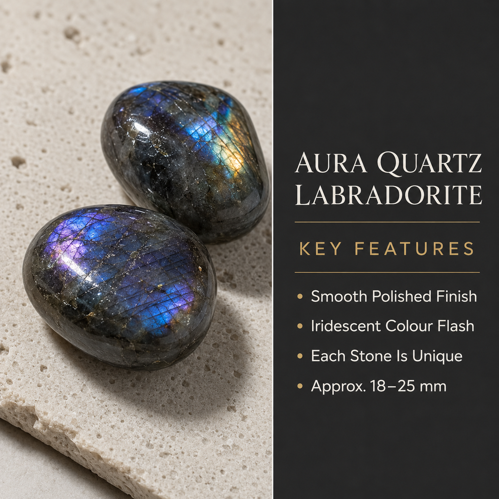 Aura Quartz Labradorite Tumbled Crystals (Higher Self and Interdimensional)