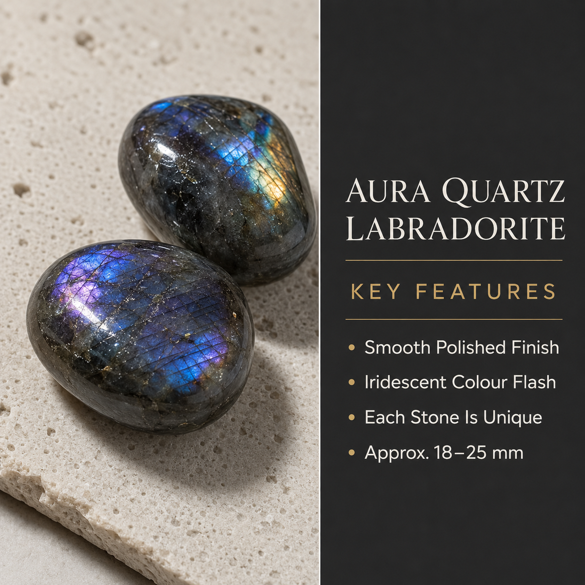 Aura Quartz Labradorite Tumbled Crystals (Higher Self and Interdimensional)