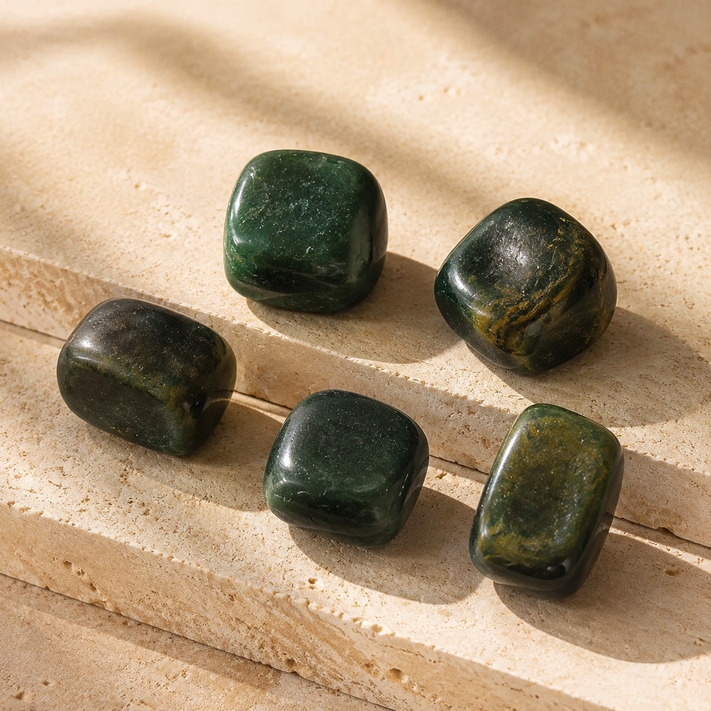 Green Jade Tumbled Crystals (Wisdom and Balance)