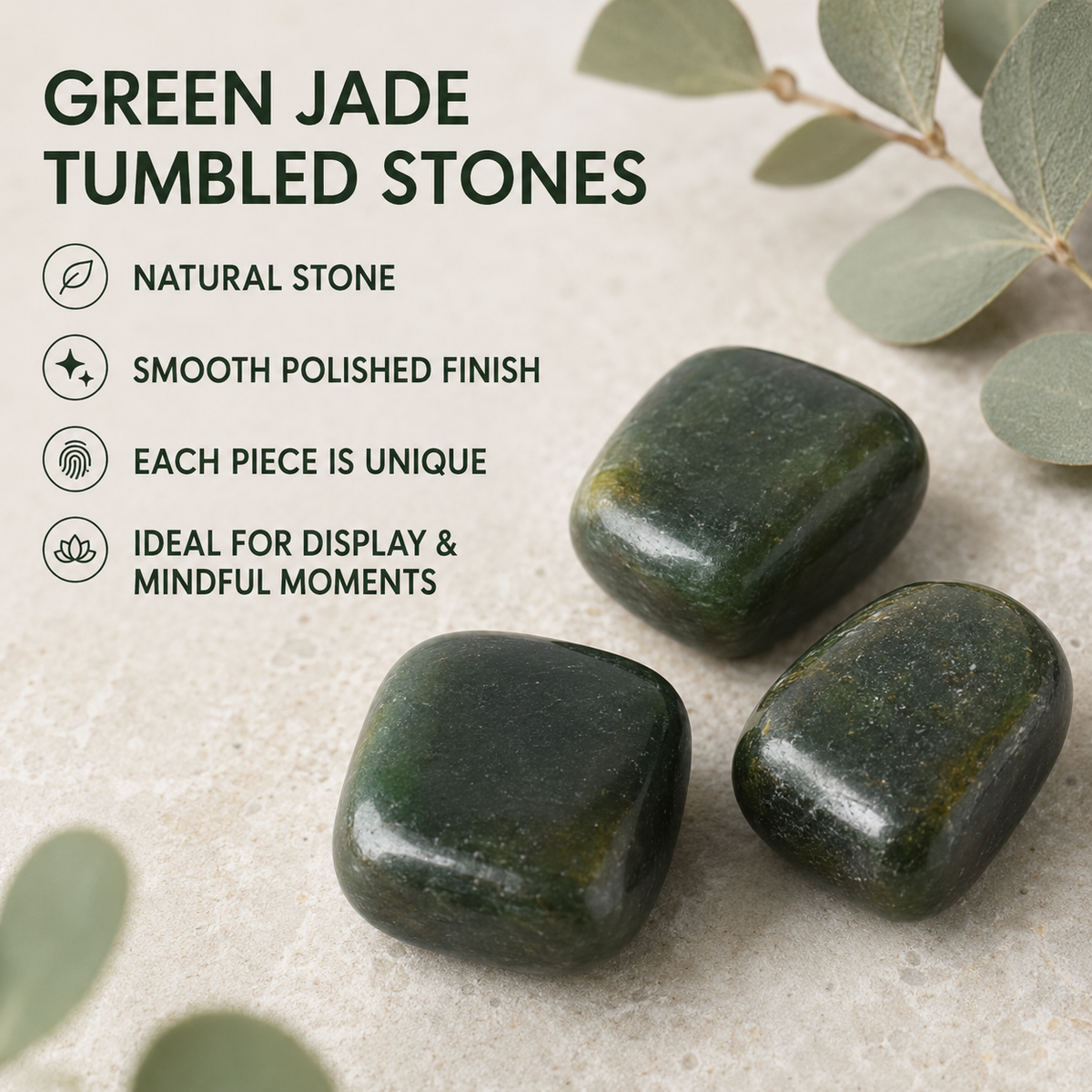 Green Jade Tumbled Crystals (Wisdom and Balance)