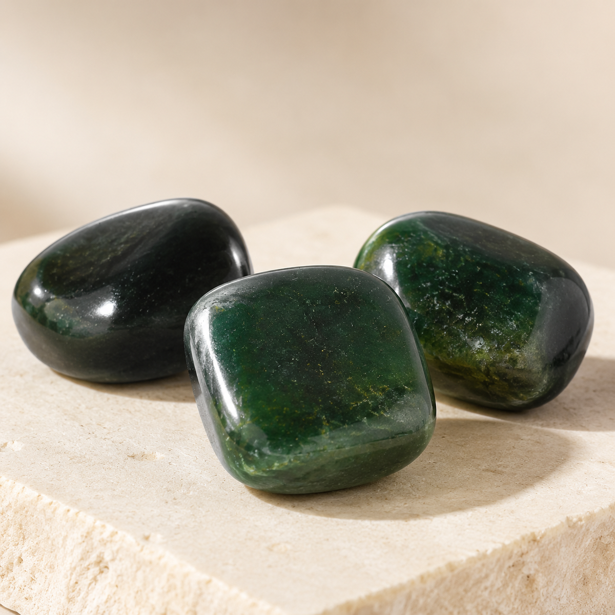 Green Jade Tumbled Crystals (Wisdom and Balance)