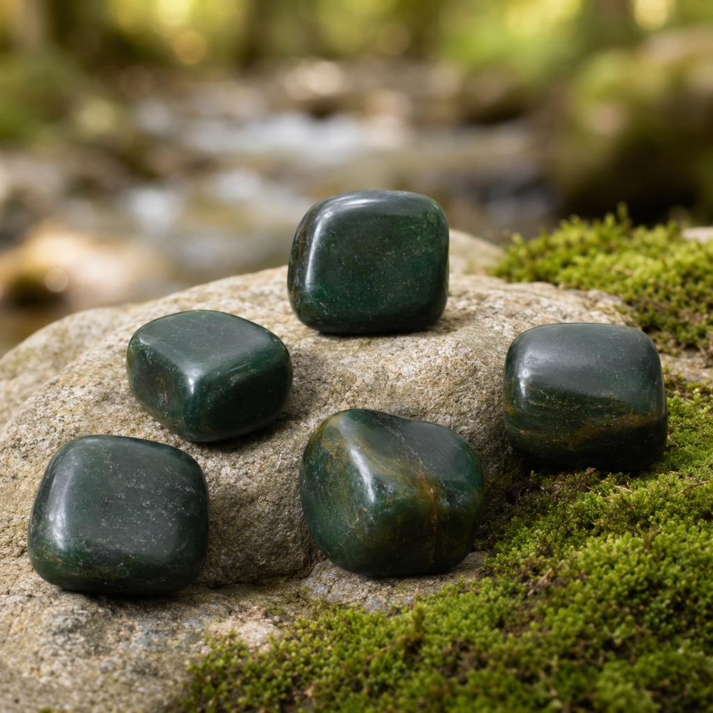 Green Jade Tumbled Crystals (Wisdom and Balance)