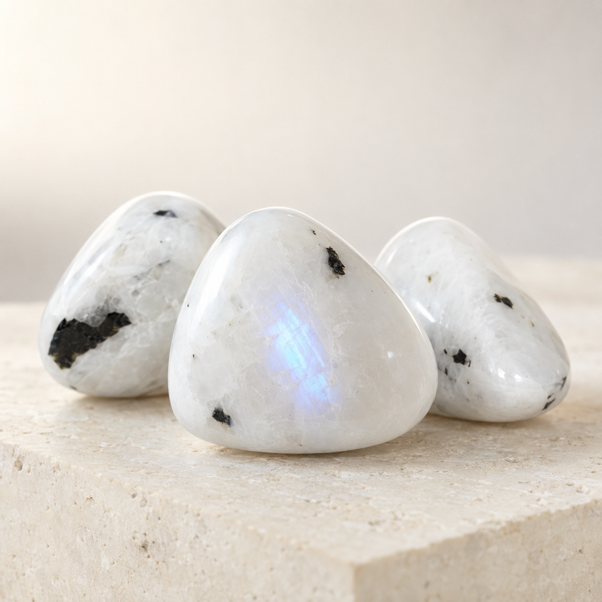 Rainbow Moonstone Tumbled Crystals For Psychic Abilities and Angelic Communication