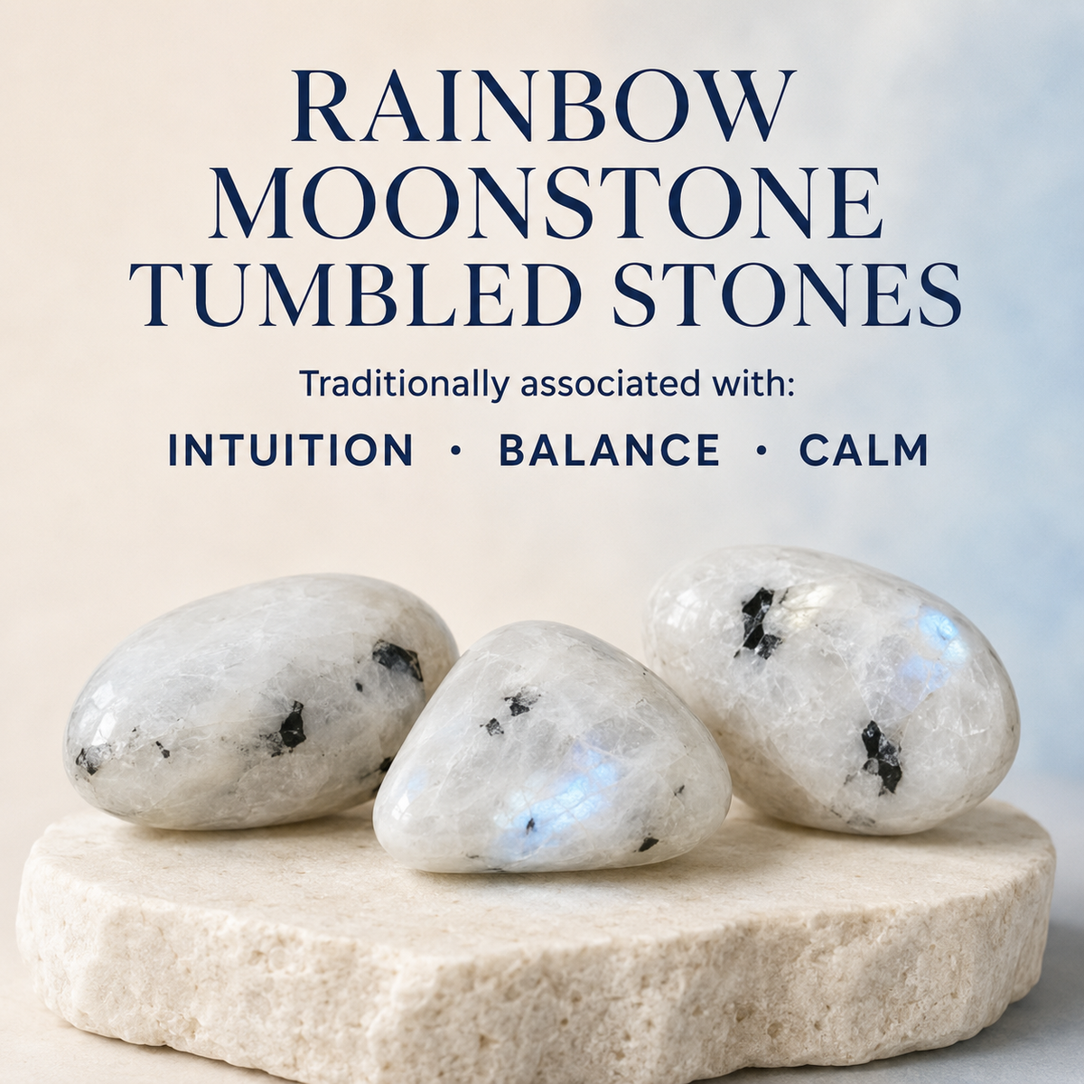 Rainbow Moonstone Tumbled Crystals For Psychic Abilities and Angelic Communication