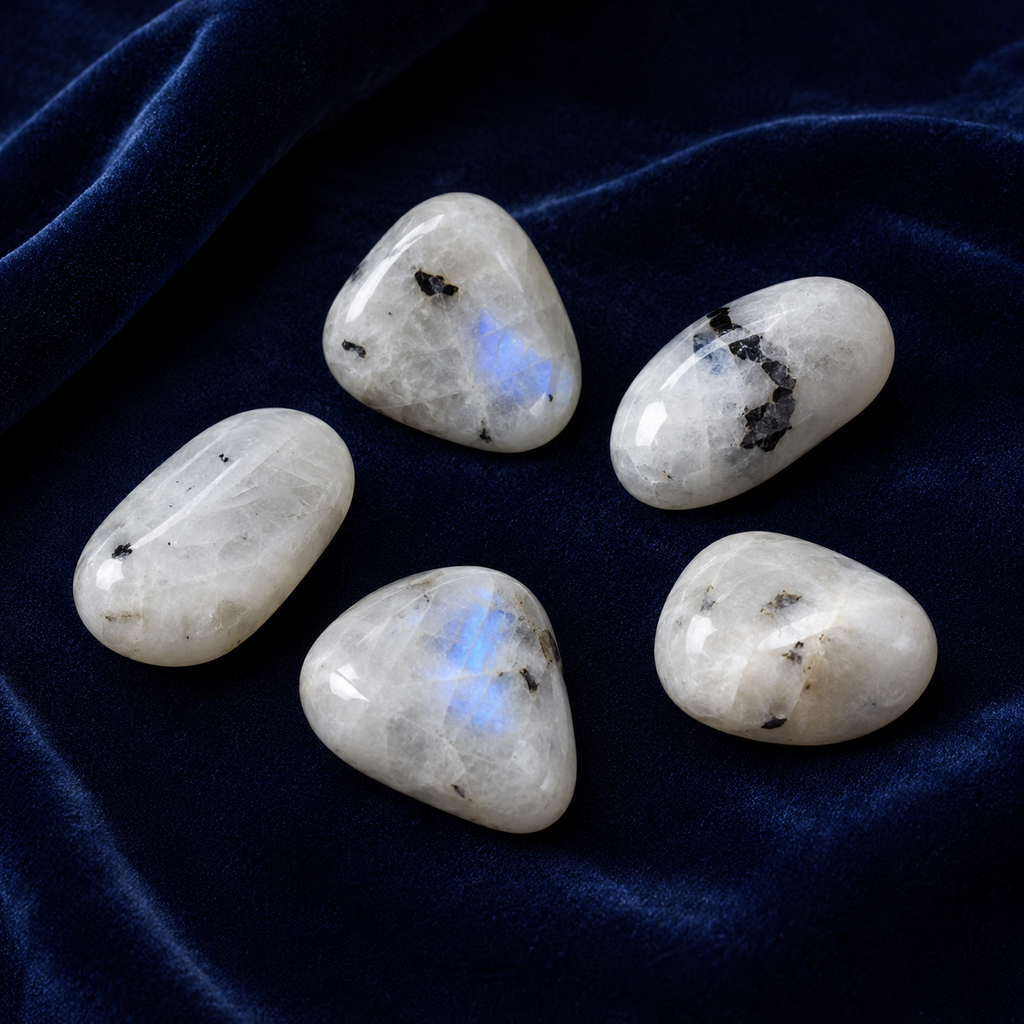 Rainbow Moonstone Tumbled Crystals For Psychic Abilities and Angelic Communication