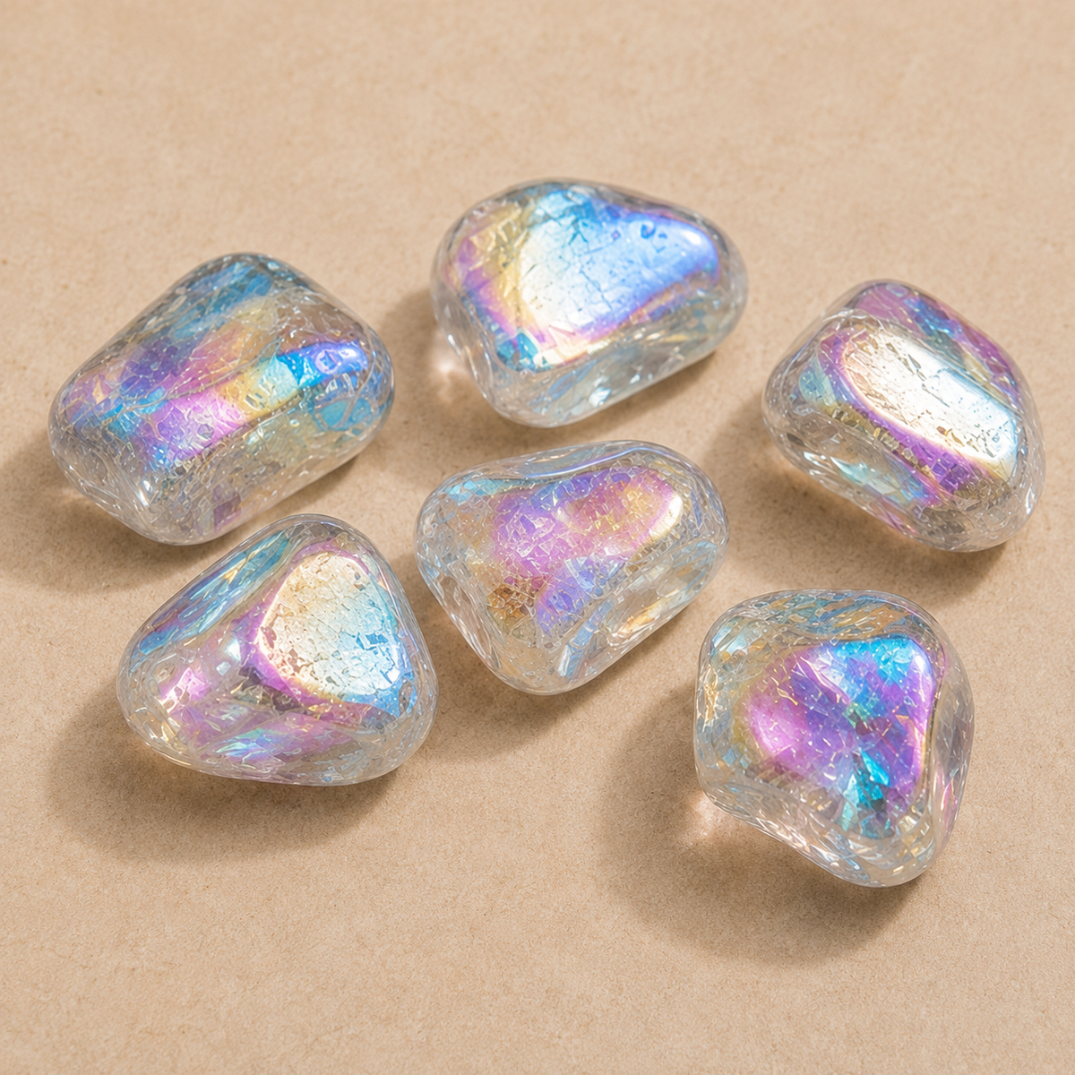 Aura Quartz Rainbow Tumbled Crystals (Energy Transfer and Past Life Recall) | Tumbled Stones & Chips | Wiccan Center