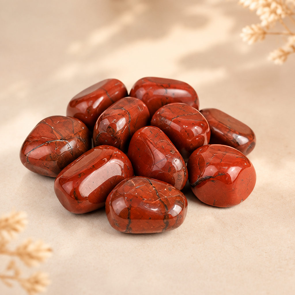 Red Jasper Tumbled Crystals (Breaking Addictions and Strength)