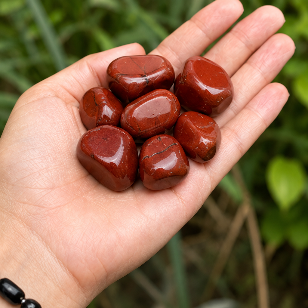 Red Jasper Tumbled Crystals (Breaking Addictions and Strength)
