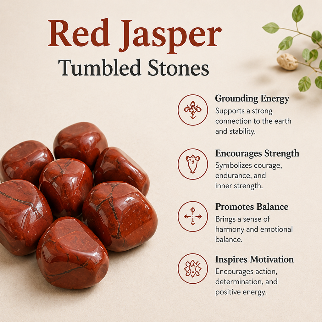 Red Jasper Tumbled Crystals (Breaking Addictions and Strength)