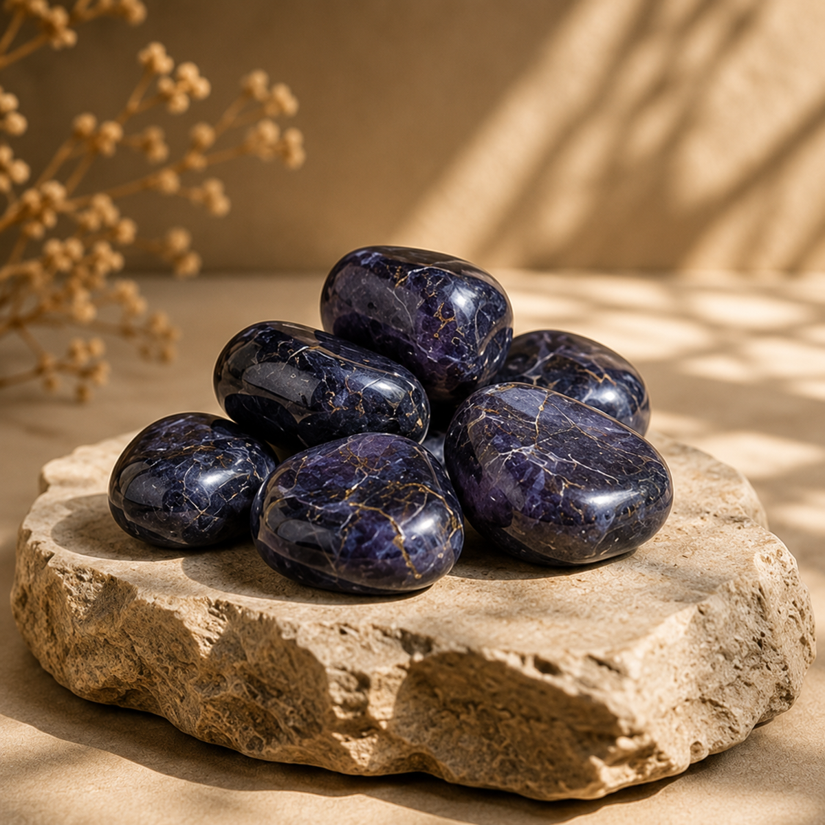 Iolite Tumbled Crystals(Meditation and Communication With Higher Realms)