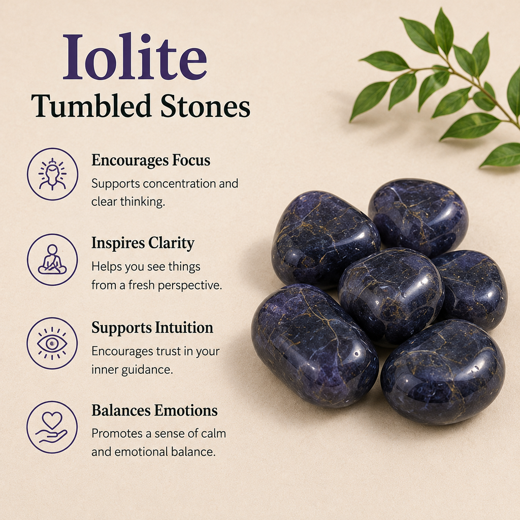 Iolite Tumbled Crystals(Meditation and Communication With Higher Realms)